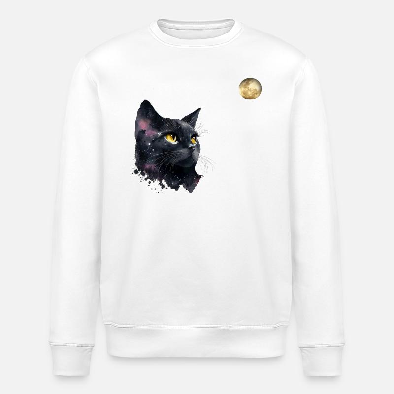 LE CHAT ET LA LUNE - Sweat bio ROLLER Stanley/Stella Unisexe - blanc