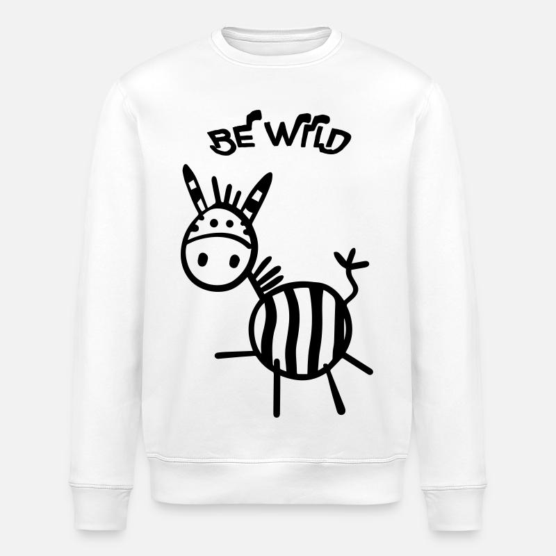 Be Wild Zebra - Stanley/Stella Unisex Bio-Sweatshirt ROLLER - Weiß
