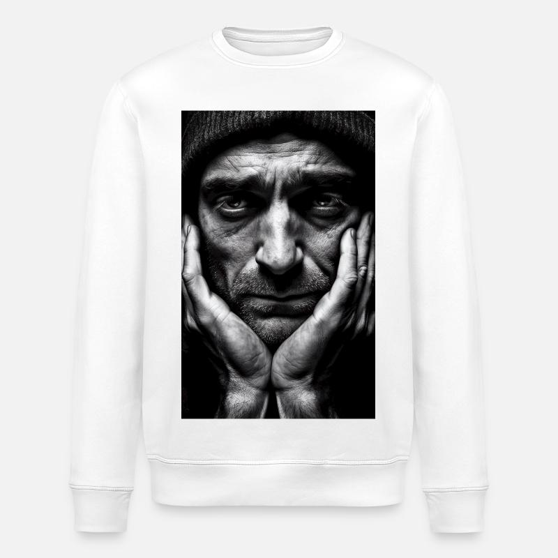 Thinking Guy - Stanley/Stella ROLLER Unisex Organic Sweatshirt - white