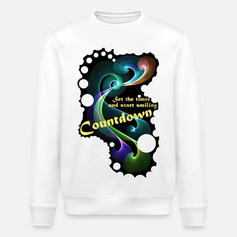 Countdown Smiling timer - Stanley/Stella ROLLER Unisex Organic Sweatshirt - white