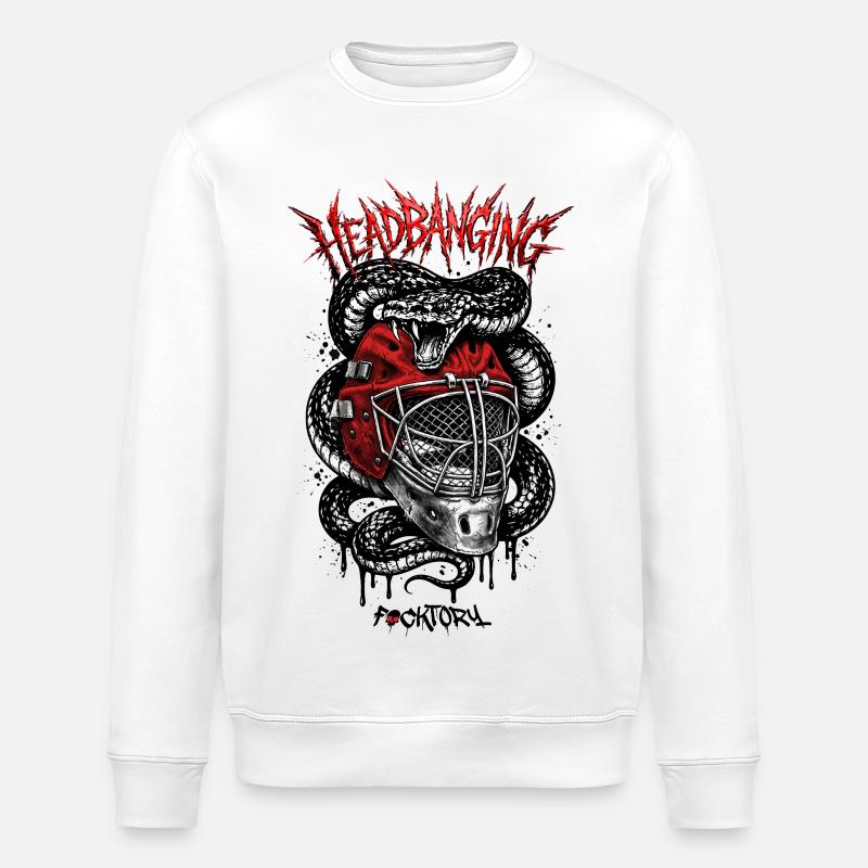 Headbanging Red Mask - Stanley/Stella Unisex Bio-Sweatshirt ROLLER - Weiß