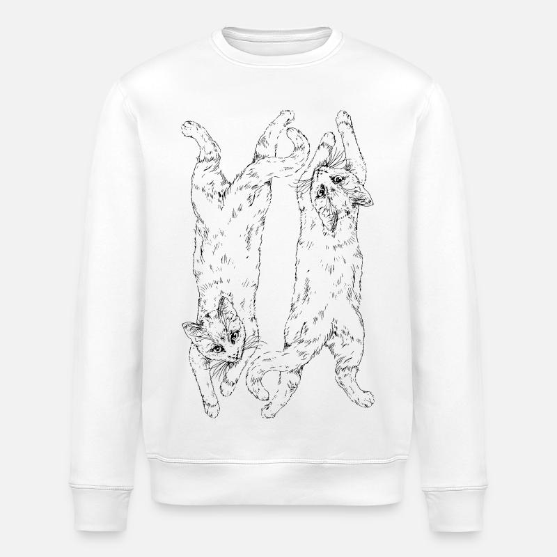 Katzen - Stanley/Stella Unisex Bio-Sweatshirt ROLLER - Weiß