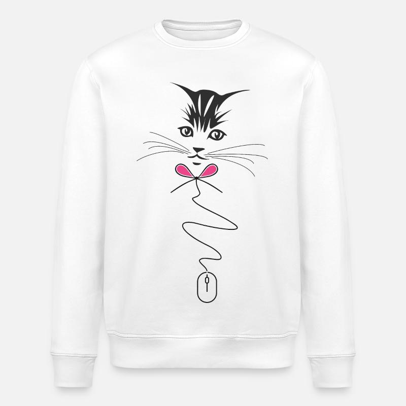 Nœud papillon et souris - Sweat bio ROLLER Stanley/Stella Unisexe - blanc