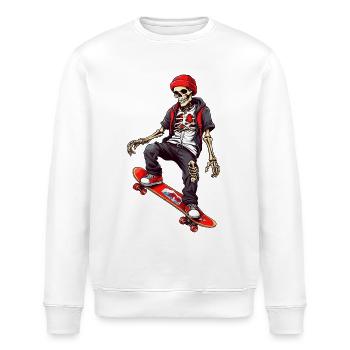 Skateboard Squelette - Sweat bio ROLLER Stanley/Stella Unisexe - blanc - Devant - Nik (191cm)