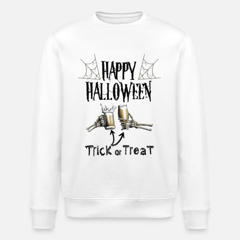 Joyeux Halloween - Alcool ou acide - Sweat bio ROLLER Stanley/Stella Unisexe - blanc