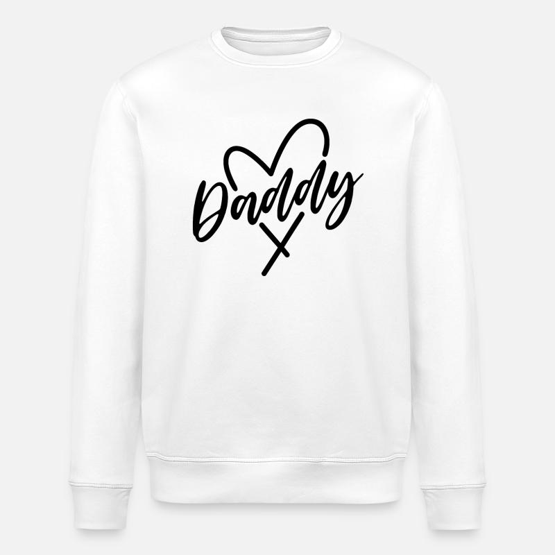 Daddy Heart - Stanley/Stella ROLLER Unisex Organic Sweatshirt - white