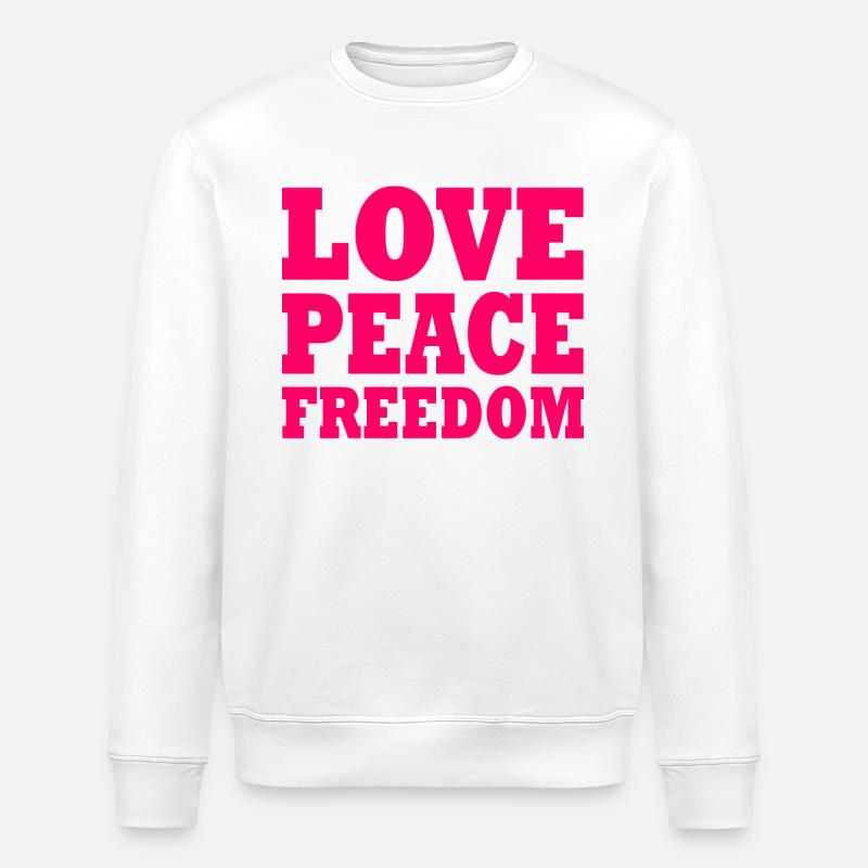 Love peace freedom - Stanley/Stella Unisex Bio-Sweatshirt ROLLER - Weiß