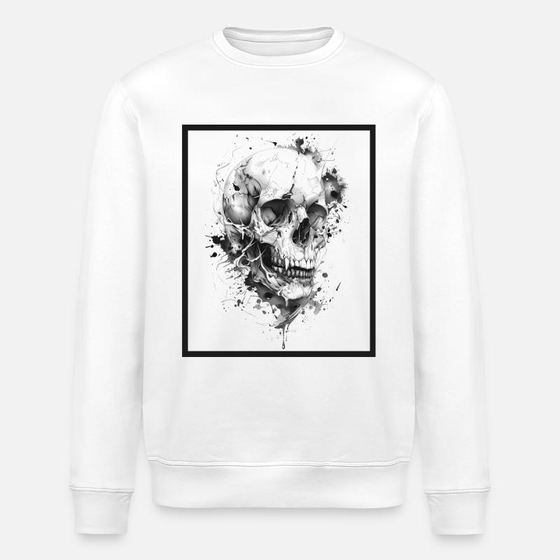 Skull skull abstract art - Stanley/Stella ROLLER Unisex Organic Sweatshirt - white