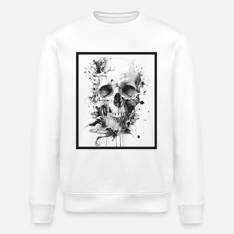 Skull skull abstract art - Stanley/Stella ROLLER Unisex Organic Sweatshirt - white