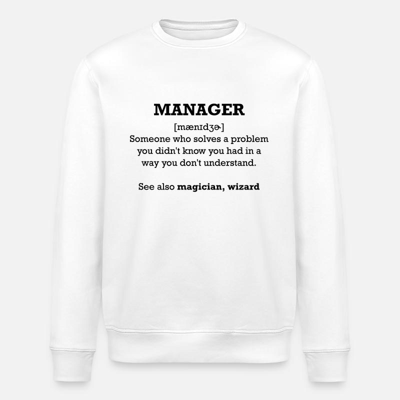 manager - wizard - Stanley/Stella ROLLER Unisex Organic Sweatshirt - white