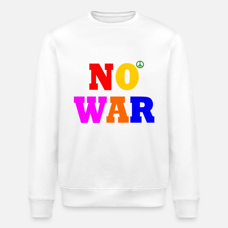 No war - Stanley/Stella ROLLER Unisex Organic Sweatshirt - white