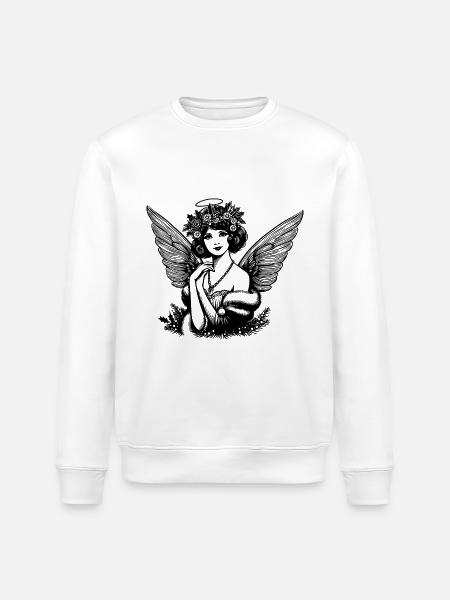 Vintage engel - Stanley/Stella økologisk unisex-sweatshirt ROLLER - hvid