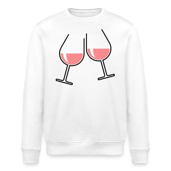 2 Rosé Wine Glasses (Cheers / Bulbous / Open / 2C) - Stanley/Stella ROLLER Unisex Organic Sweatshirt - white - Front - Nik (191cm)