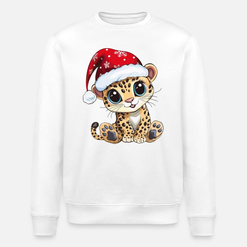 Léopard Noël Mignon Noël mignon - Sweat bio ROLLER Stanley/Stella Unisexe - blanc