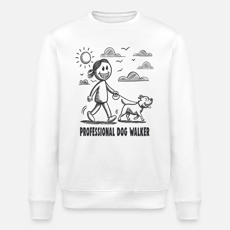 Pitbull Haustier Hunde Tierfreund - Stanley/Stella Unisex Bio-Sweatshirt ROLLER - Weiß