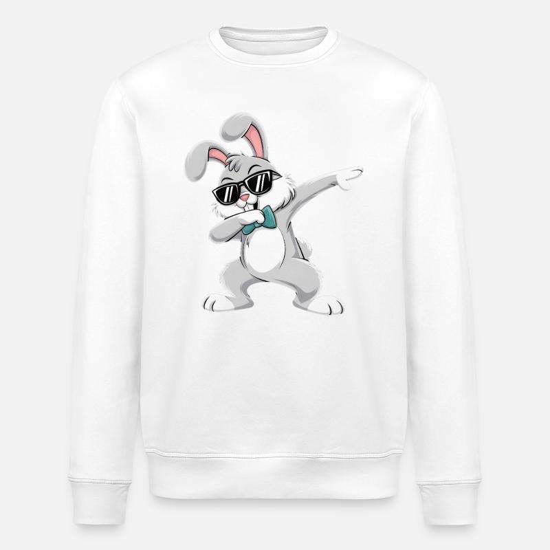Doublage Lapin Joyeuses Pâques - Sweat bio ROLLER Stanley/Stella Unisexe - blanc