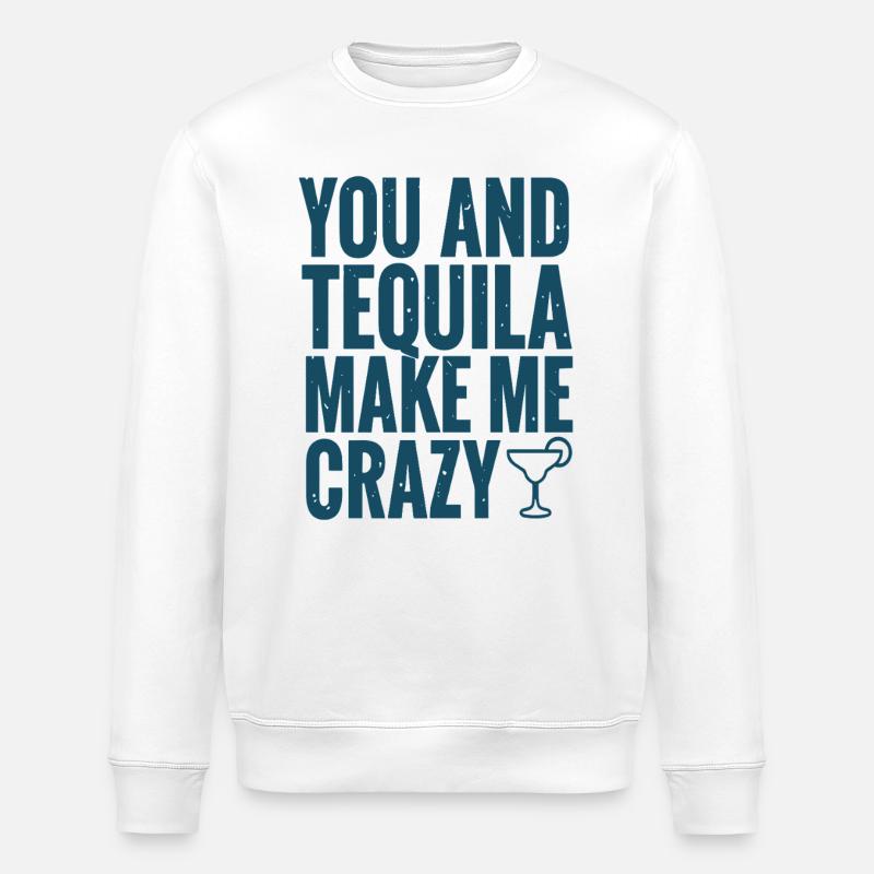 Tequila Party Spruch Zitat - Stanley/Stella Unisex Bio-Sweatshirt ROLLER - Weiß