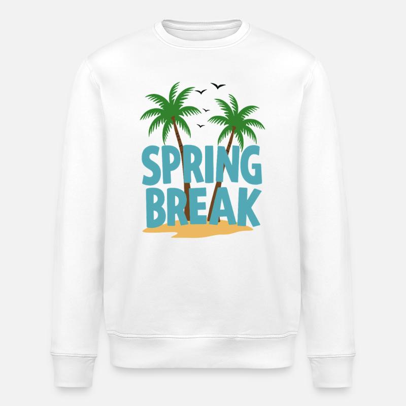 Spring Break Palmen Strand - Stanley/Stella Unisex Bio-Sweatshirt ROLLER - Weiß