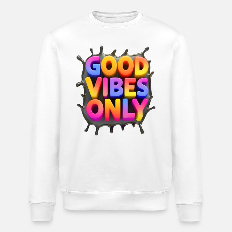 VIBES 🌈 - Stanley/Stella Unisex Bio-Sweatshirt ROLLER - Weiß
