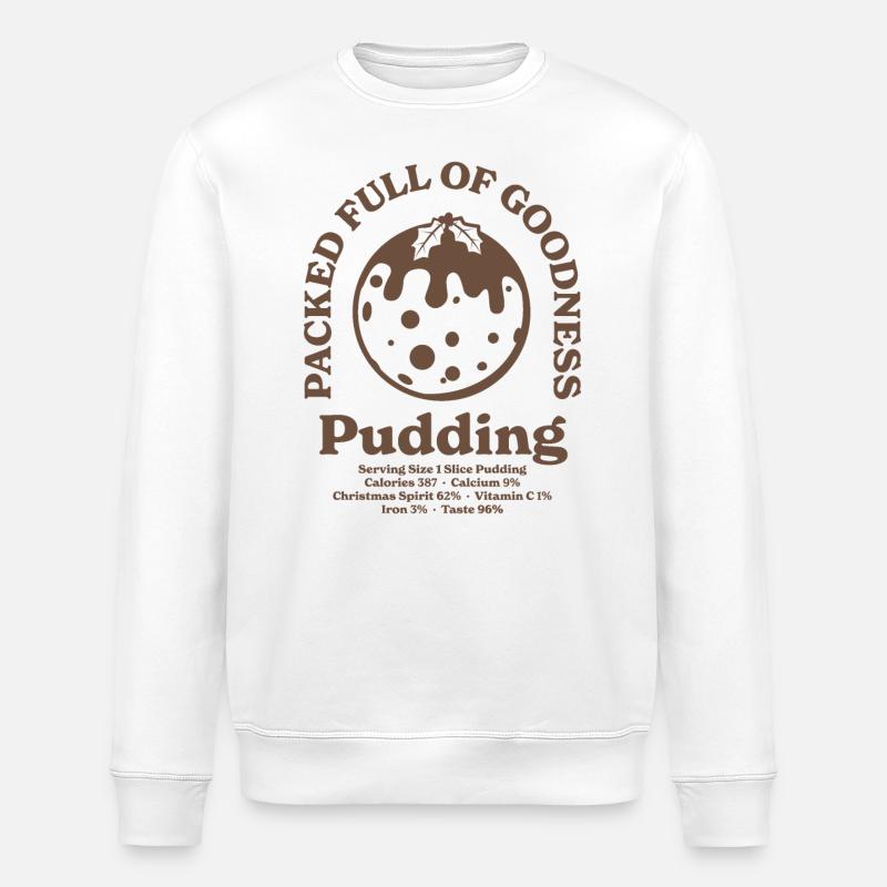Christmas Pudding - Stanley/Stella ROLLER Unisex Organic Sweatshirt - white