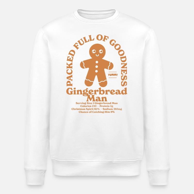Gingerbread Man - Stanley/Stella ROLLER Unisex Organic Sweatshirt - white