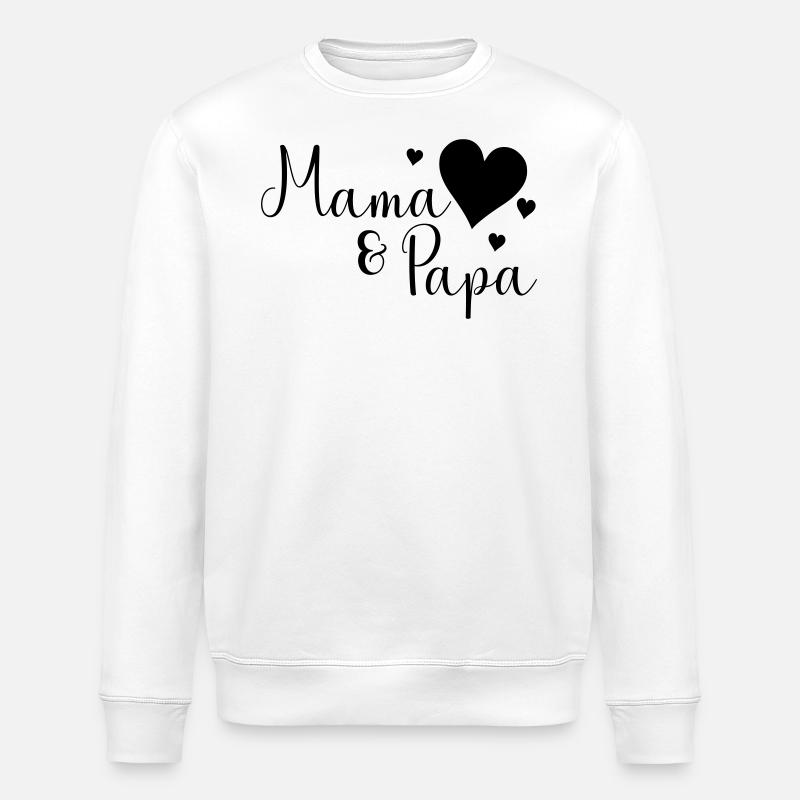 Mama und Papa - Stanley/Stella Unisex Bio-Sweatshirt ROLLER - Weiß