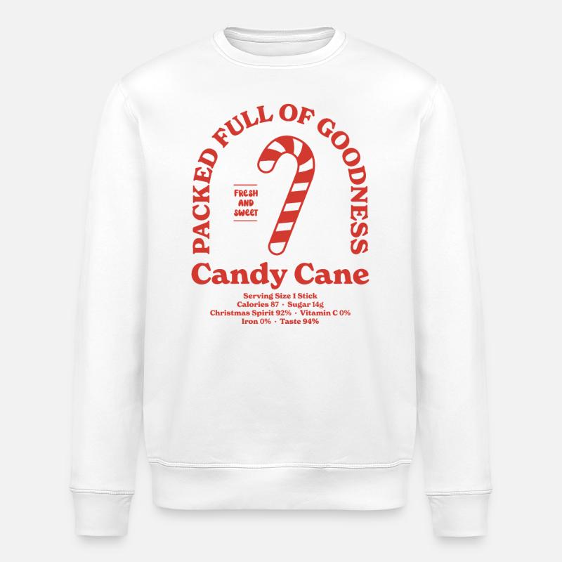 Candy cane Nutritional - Stanley/Stella ROLLER Unisex Organic Sweatshirt - white