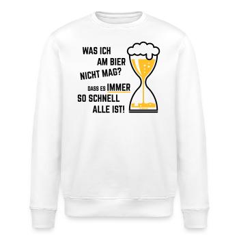 XWas Ich Am Bier Nicht Mag? (Sanduhr Bieruhr / 2C) - Stanley/Stella Unisex Bio-Sweatshirt ROLLER - Weiß - Vorne - Nik (191cm)