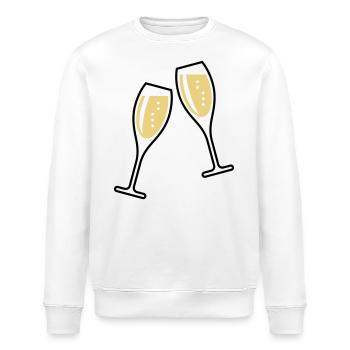 2 Sektgläser (Sekt / Oval / Zu / 2C) - Stanley/Stella Unisex Bio-Sweatshirt ROLLER - Weiß - Vorne - Nik (191cm)