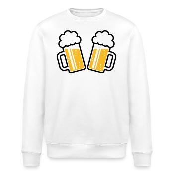 2 Bierkrüge Prosten Zu, Prosit! (Bier Maßkrüge 2C) - Stanley/Stella Unisex Bio-Sweatshirt ROLLER - Weiß - Vorne - Nik (191cm)