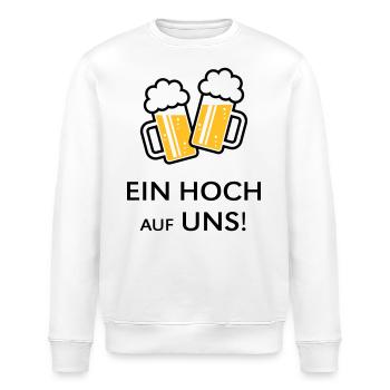 Ein Hoch Auf Uns! Bierkrüge Stoßen An (Bier / 2C) - Stanley/Stella Unisex Bio-Sweatshirt ROLLER - Weiß - Vorne - Nik (191cm)