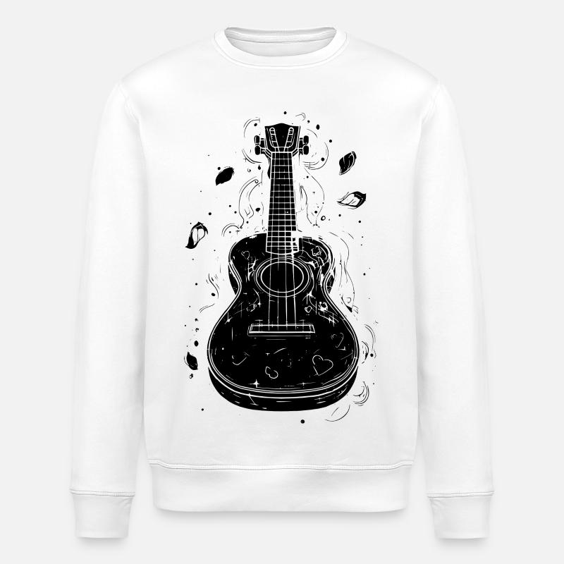 Ukulele Sketch - Stanley/Stella ROLLER Unisex Organic Sweatshirt - white
