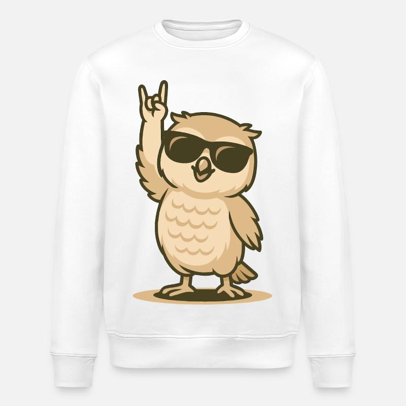 Rock’n’Hoot Eulenbaby - Stanley/Stella Unisex Bio-Sweatshirt ROLLER - Weiß