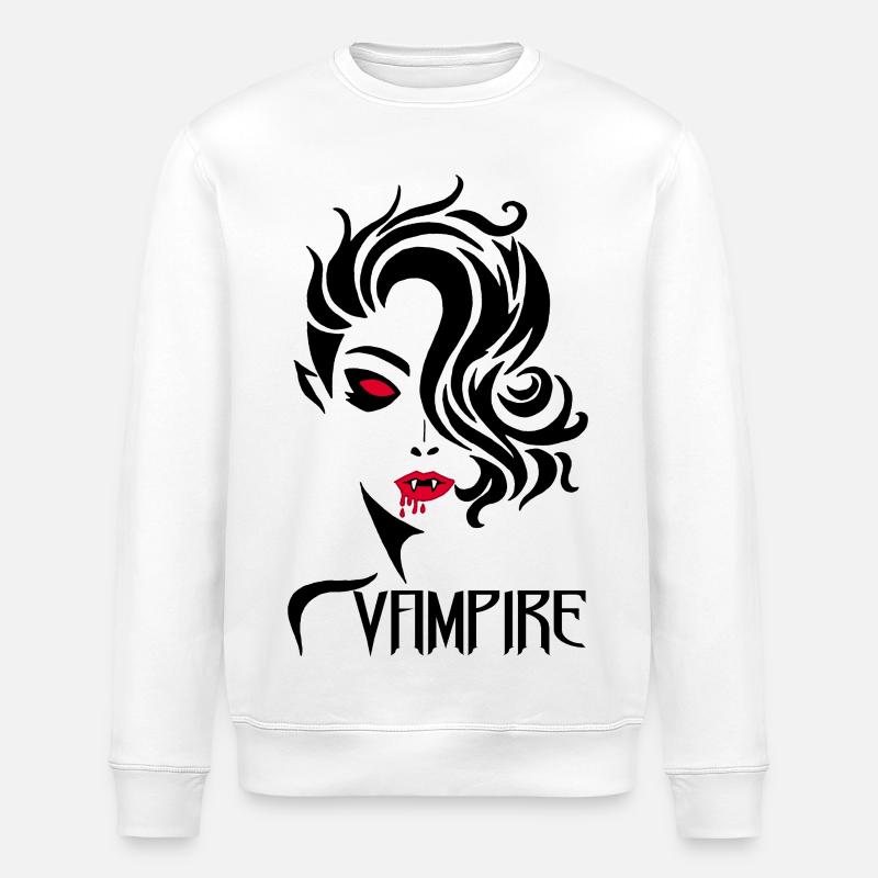 Weiblicher Vampir - Stanley/Stella Unisex Bio-Sweatshirt ROLLER - Weiß