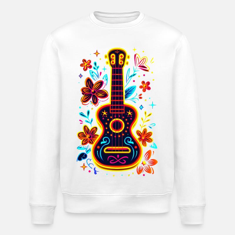 90s Ukulele - Stanley/Stella ROLLER Unisex Organic Sweatshirt - white
