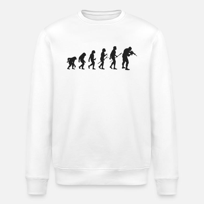 Military Evolution - Stanley/Stella ROLLER Unisex Organic Sweatshirt - white