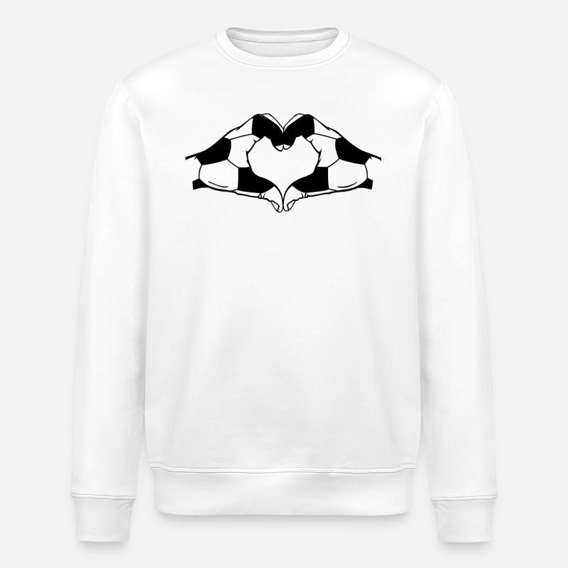 Fussball Herz Hände - Stanley/Stella Unisex Bio-Sweatshirt ROLLER - Weiß