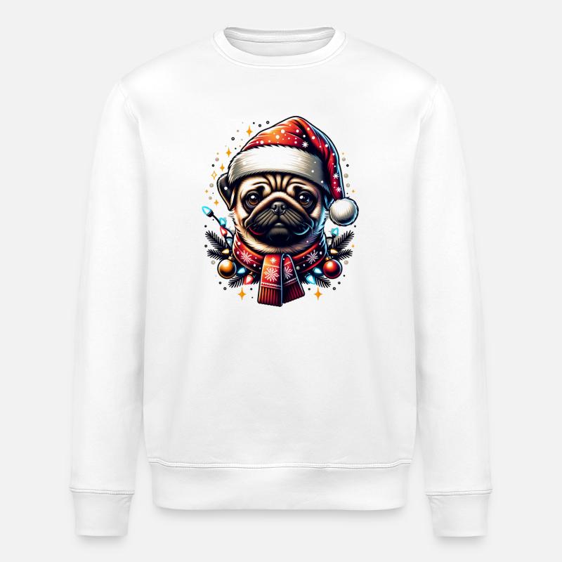 Mops - Stanley/Stella Unisex Bio-Sweatshirt ROLLER - Weiß