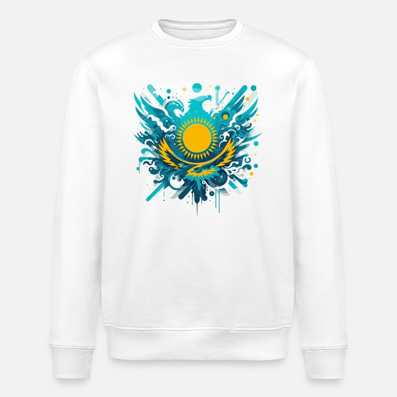 Kasachstan kunstvoll Geschenk - Stanley/Stella Unisex Bio-Sweatshirt ROLLER - Weiß