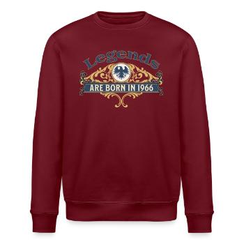 Legends Are Born in 1966 Geburtstag Geschenkidee - Stanley/Stella Unisex Bio-Sweatshirt ROLLER - Weiß - Vorne - Nik (191cm)