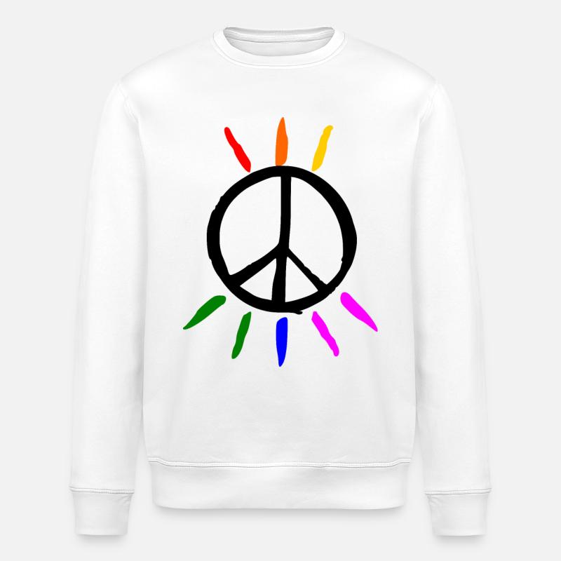 Peacezeichen - Stanley/Stella Unisex Bio-Sweatshirt ROLLER - Weiß