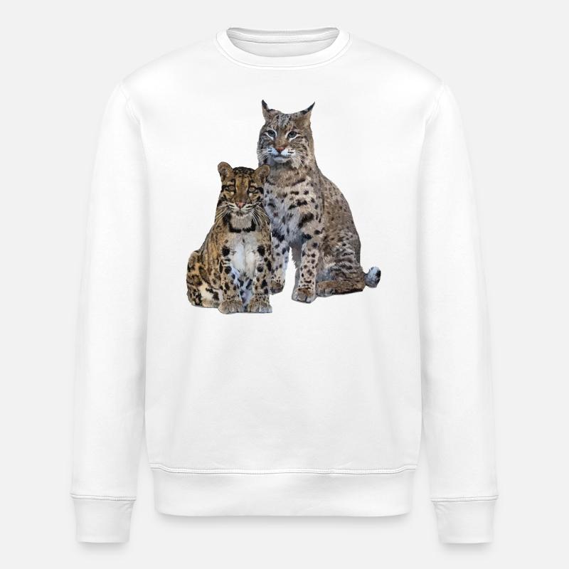 Panthère nébuleuse et lynx - Sweat bio ROLLER Stanley/Stella Unisexe - blanc
