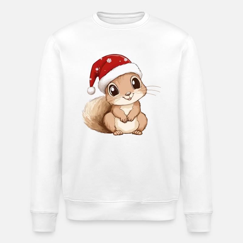 Écureuil Noël mignon Noël mignon - Sweat bio ROLLER Stanley/Stella Unisexe - blanc