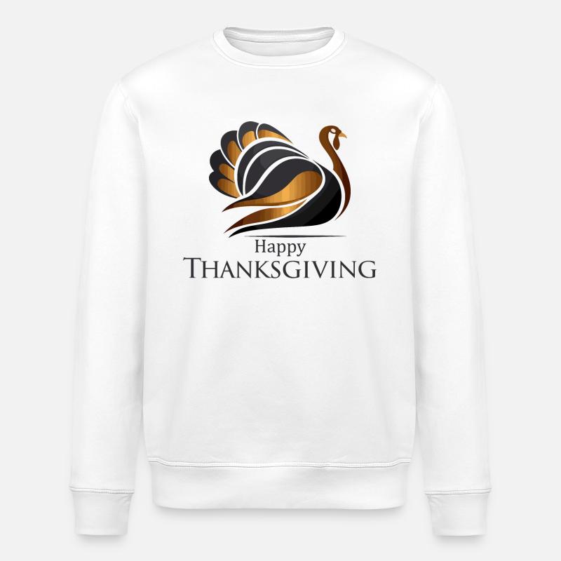 Erntedank Truthahn - Stanley/Stella Unisex Bio-Sweatshirt ROLLER - Weiß