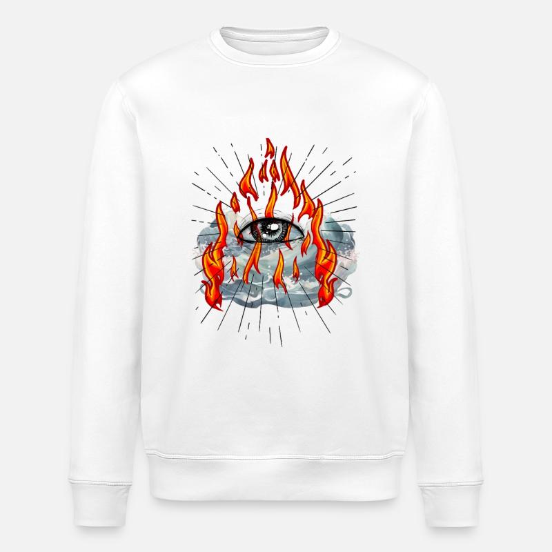 Illuminati Eye Dieu Messie Jésus - Sweat bio ROLLER Stanley/Stella Unisexe - blanc