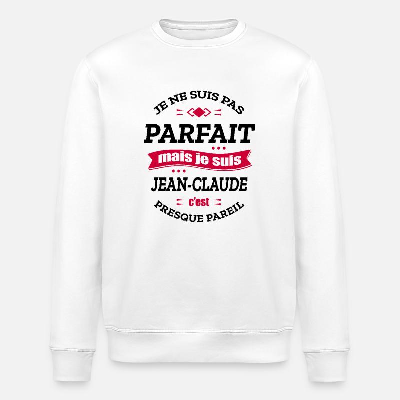 JEAN-CLAUDE PARFAIT - PRENOM JEAN-CLAUDE - Sweat bio ROLLER Stanley/Stella Unisexe - blanc