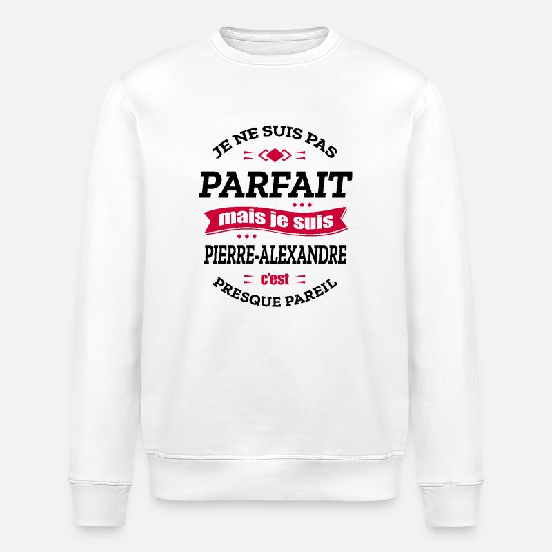 PIERRE-ALEXANDRE PARFAIT - PRENOM PIERRE-ALEXANDRE - Sweat bio ROLLER Stanley/Stella Unisexe - blanc