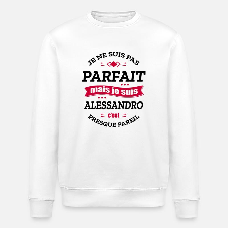 ALESSANDRO PARFAIT - PRENOM ALESSANDRO - Sweat bio ROLLER Stanley/Stella Unisexe - blanc