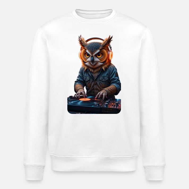 DJ Hibou - Sweat bio ROLLER Stanley/Stella Unisexe - blanc