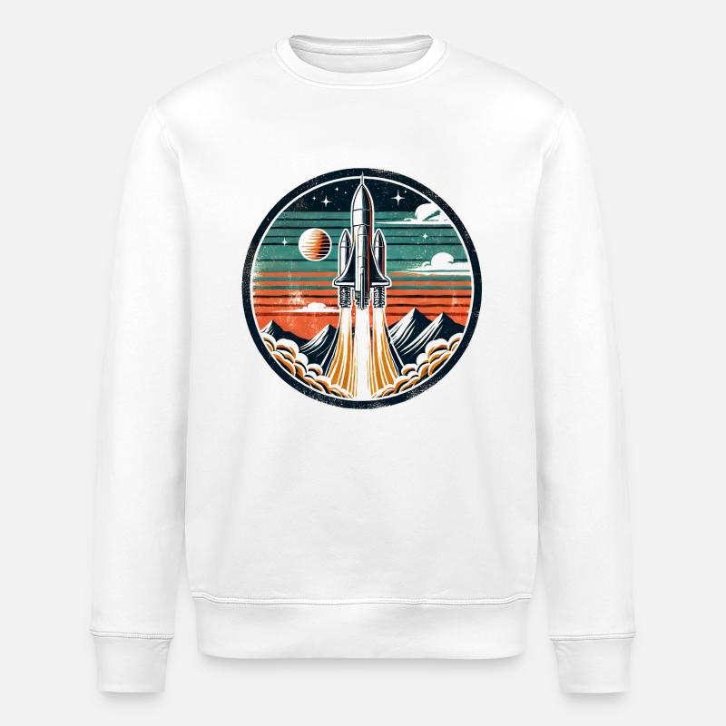 Space shuttle Spaceship - Stanley/Stella Unisex Bio-Sweatshirt ROLLER - Weiß